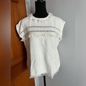 WHO WHAT WEAR Fringe Sleeveless Tank